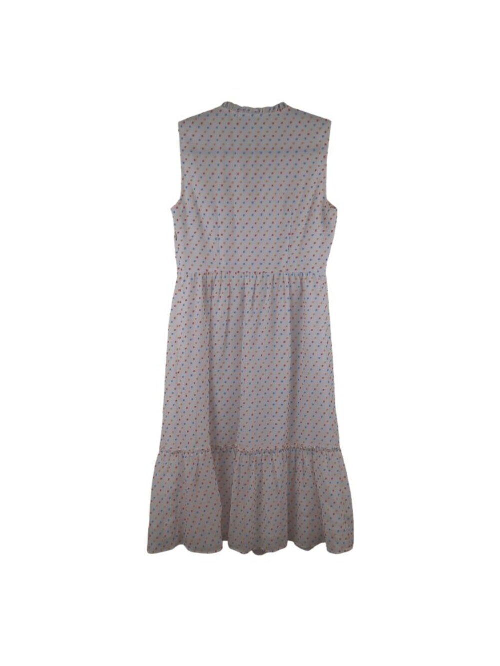 Draper James 8 Polka Dot Sleeveless Midi Dress White Swiss Dot Multicolor Preppy - Picture 4 of 6